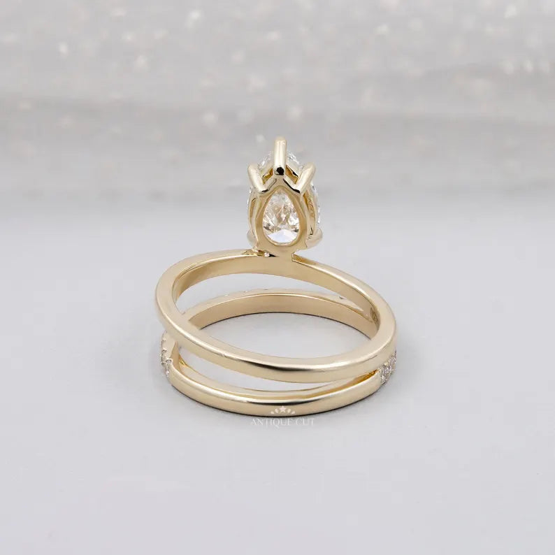 Curved Wedding Band Diamond Ring