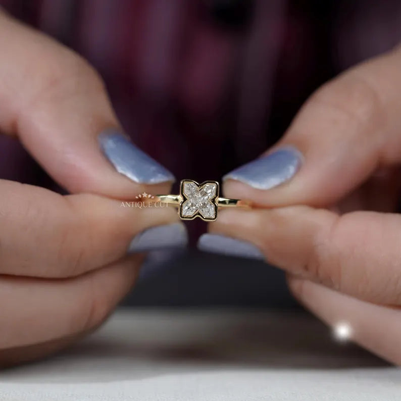 Fine jewelry X Shaped Diamond engagement ring