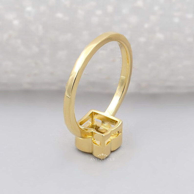 IGI certified N letter diamond ring yellow gold