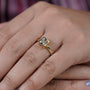 Antique style N letter ring lab grown diamond
