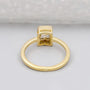 Antique cut R letter diamond ring yellow gold