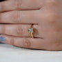 Timeless R letter engagement ring yellow gold