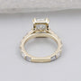 Elegant cushion diamond ring with shimmering pavé band