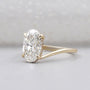Lab grown oval diamond split shank ring