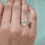 Statement oval cut diamond ring hidden halo pave gold