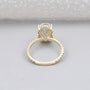 Elegant oval engagement ring hidden halo pave diamonds gold