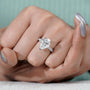 Statement pear shape diamond ring white gold pave sparkle