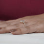 Ethical lab grown marquise diamond engagement ring gold