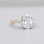 Lab grown oval cut diamond ring yellow gold side stones