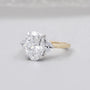Yellow gold oval diamond ring three stone engagement ring