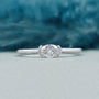 East west engagement ring oval solitaire diamond