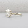 Lab grown oval engagement ring twisted band design