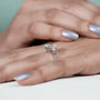 Contemporary radiant engagement ring design