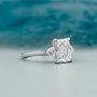 White gold radiant engagement ring with side stones