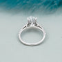 Lab grown oval diamond engagement ring with brilliant sparkle