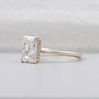 Lab grown radiant diamond solitaire ring