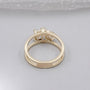 Elegant two diamond engagement ring yellow gold