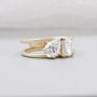 Two stone diamond ring with yellow gold setting