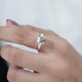 Luxury asscher cut three stone ring