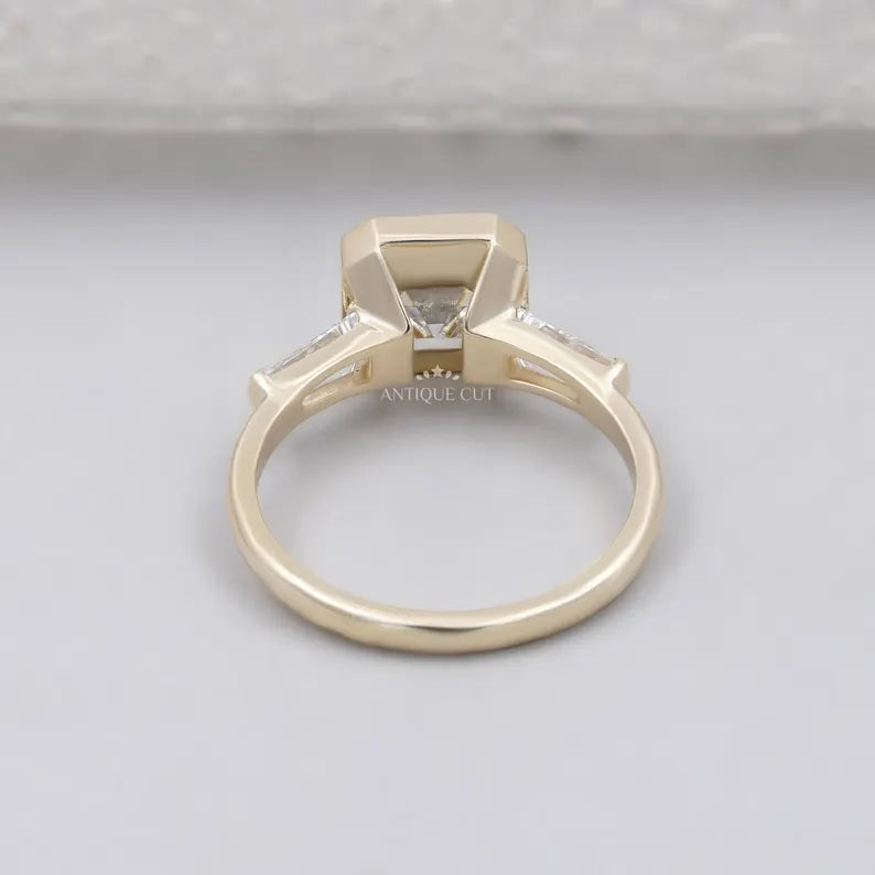 IGI certified asscher diamond engagement ring