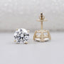 Solitaire diamond stud earrings classic design