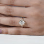 Yellow gold floral halo engagement ring side view