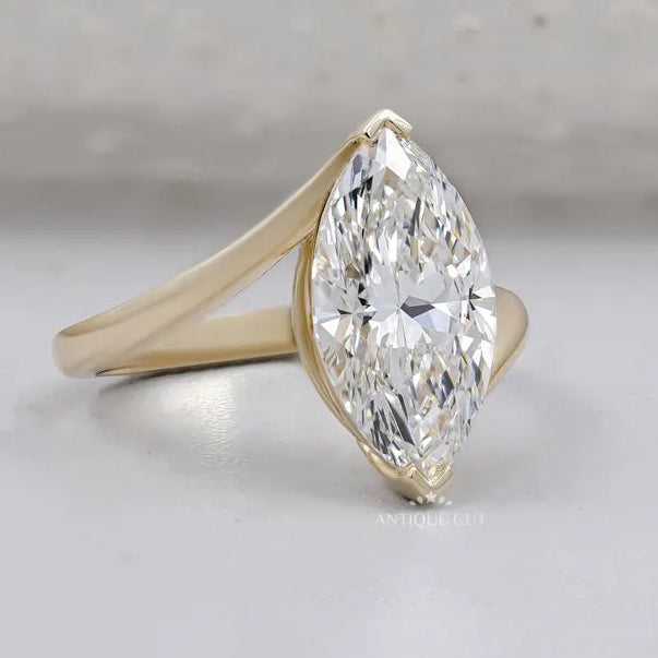 Bypass setting ring with marquise diamond