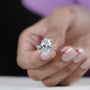 Brilliant oval diamond ring close up