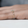 Classic oval solitaire ring close-up