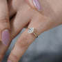 Sparkling oval diamond ring detail