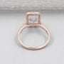 Radiant cut diamond ring with bezel setting