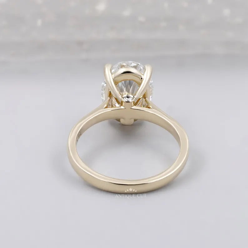 yellow gold oval diamond ring for women