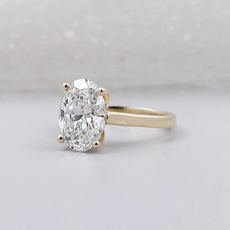 modern oval cut engagement ring minimalist design