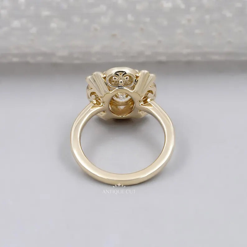 Elegant oval diamond ring with halo