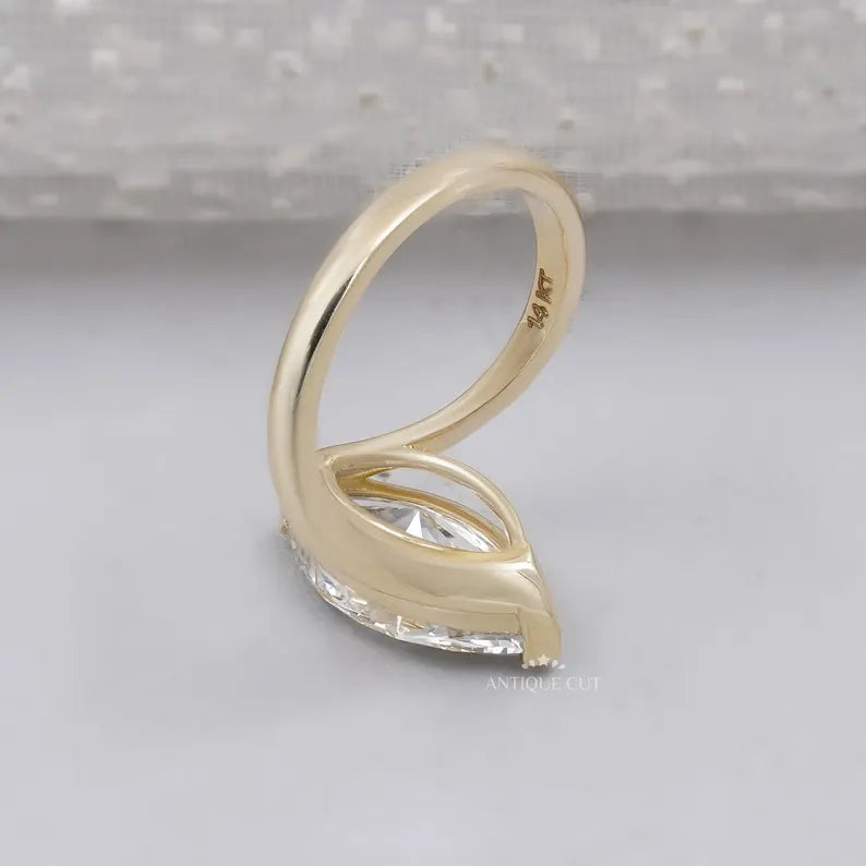 Close-up marquise cut diamond brilliance