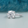 double claw prong round cut diamond ring