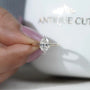 Oval solitaire engagement ring top view