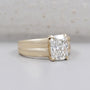 Solitaire diamond ring cushion cut close-up