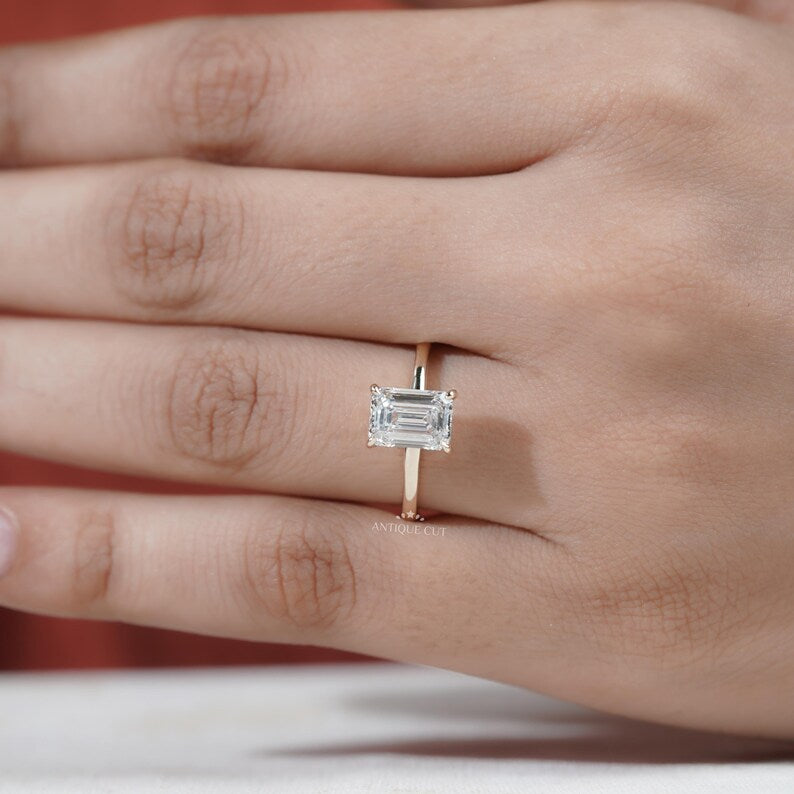 Yellow gold hidden halo diamond ring