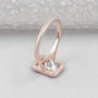 Elegant radiant diamond ring rose gold