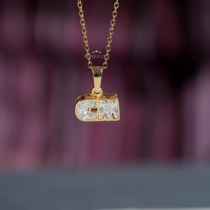 Classic gold CM diamond necklace
