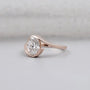rose gold half bezel engagement ring