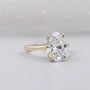 oval diamond solitaire ring in yellow gold