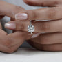 round diamond ring with double claw prongs