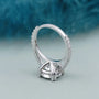pave band round engagement ring for women