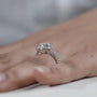 refined round cut bridal ring white gold