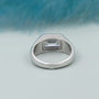 lab emerald with diamond bezel setting ring