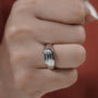 minimalist east west engagement ring white gold
