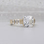 Cushion cut diamond ring half bezel side view