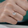 half bezel diamond ring in rose gold